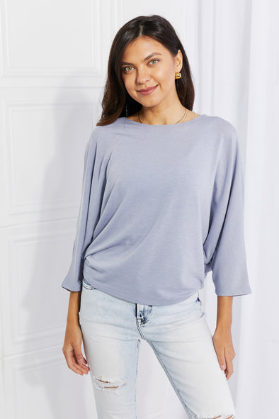 Andree by Unit Needless To Say Dolman Sleeve Top Misty Blue