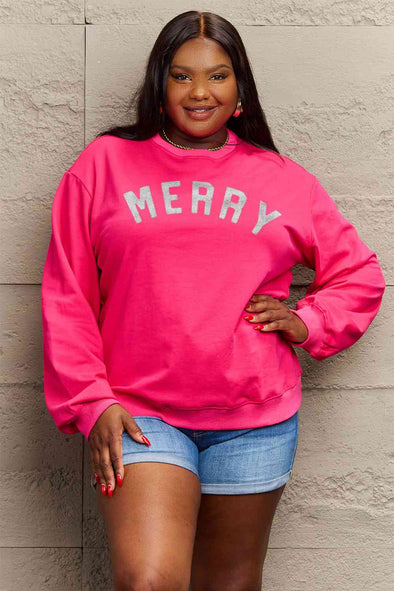 Simply Love MERRY Graphic Sweatshirt