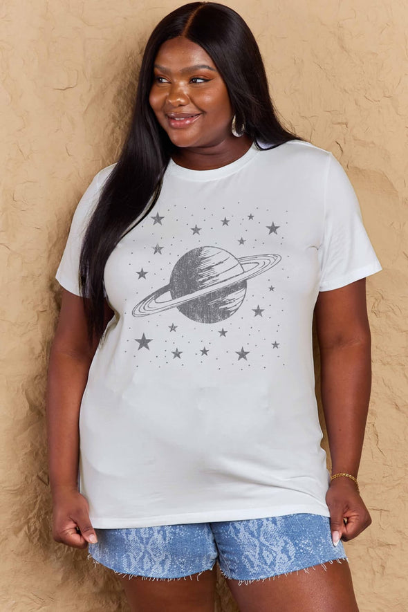 Simply Love Planet Graphic Cotton T-Shirt