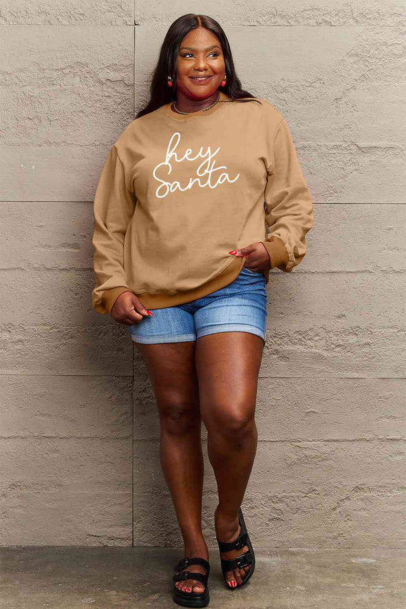 Simply Love HEY SANTA Graphic Sweatshirt