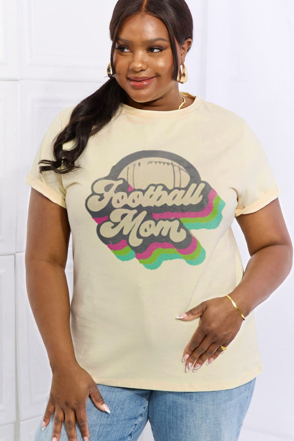 Simply Love FOOTBALL MOM Graphic Cotton Tee