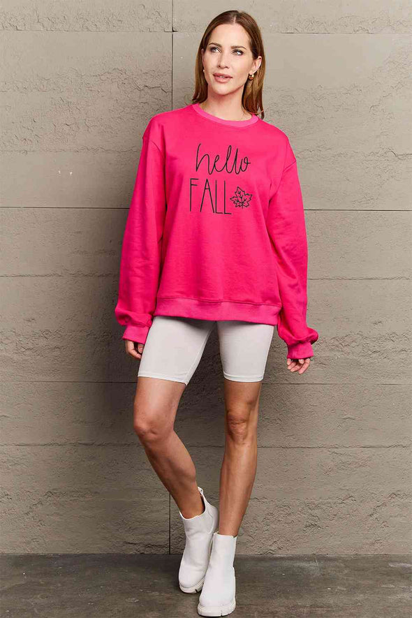 Simply Love HELLO FALL Graphic Sweatshirt