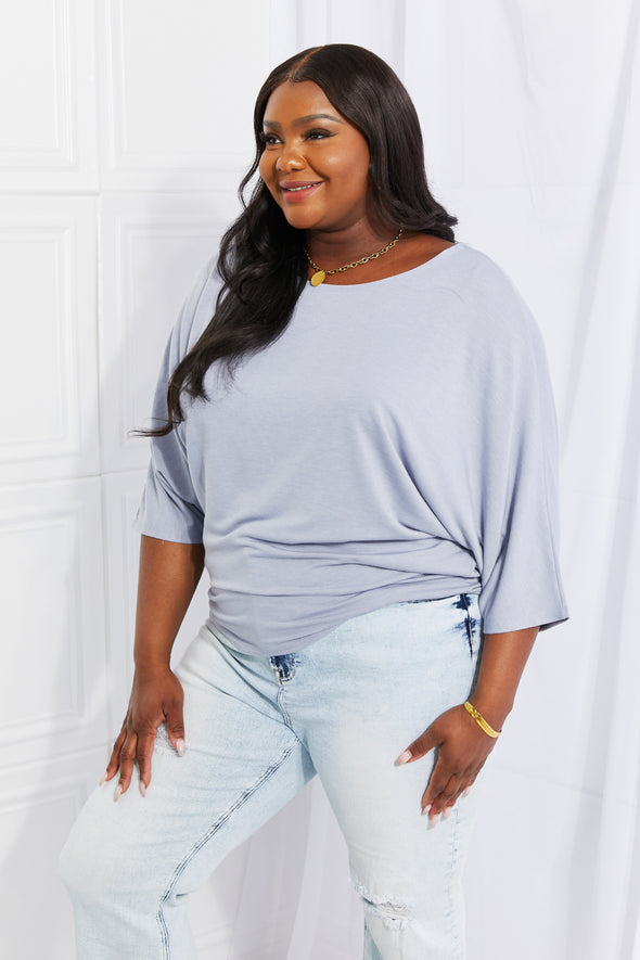 Andree by Unit Needless To Say Dolman Sleeve Top Misty Blue