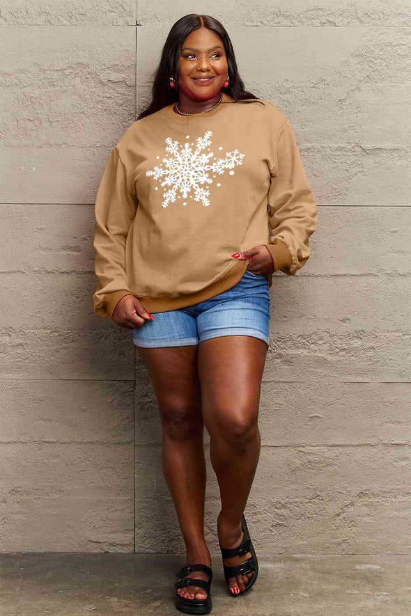 Simply Love Snowflake Graphic Sweatshirt