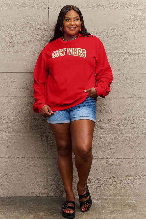 Simply Love COZY VIBES Graphic Sweatshirt