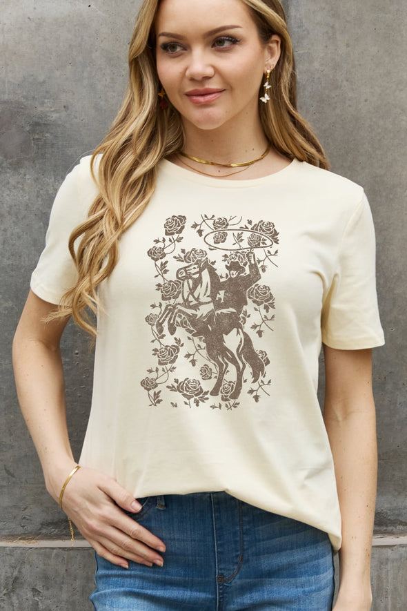 Simply Love Cowboy Graphic Cotton Tee
