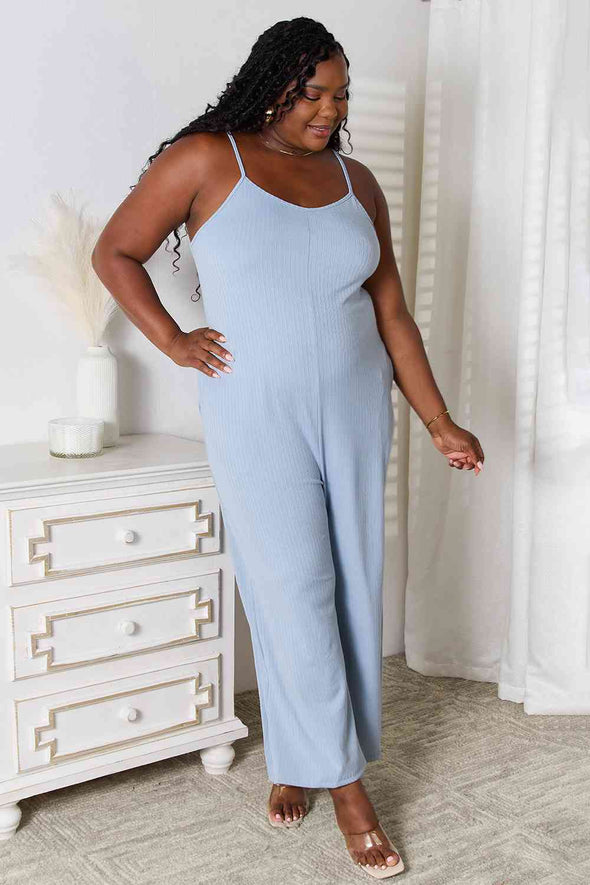 Basic Bae Spaghetti Strap V-Neck Jumpsuit