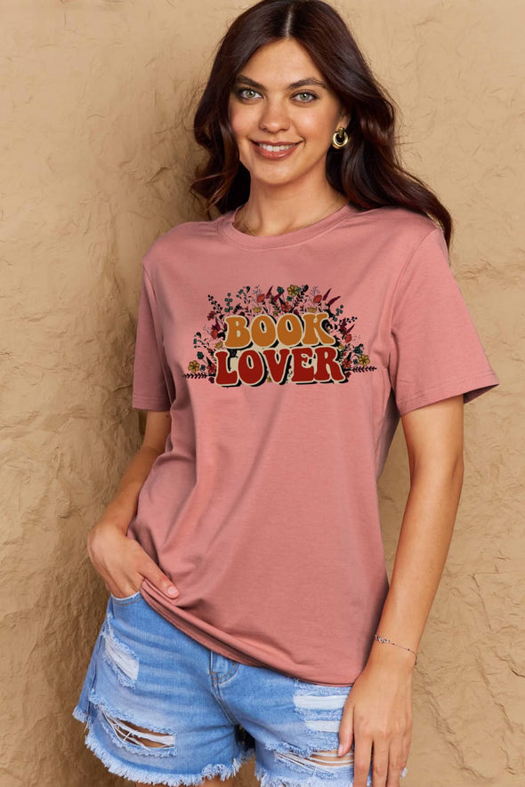 Simply Love BOOK LOVER Graphic Cotton Tee