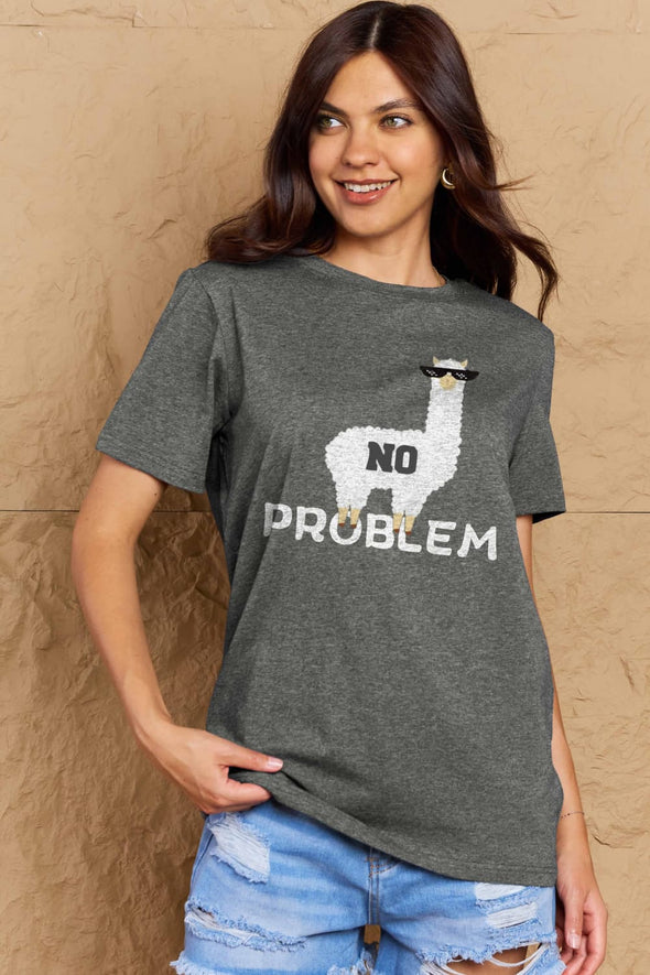 Simply Love NO PROBLEM Graphic Cotton Tee