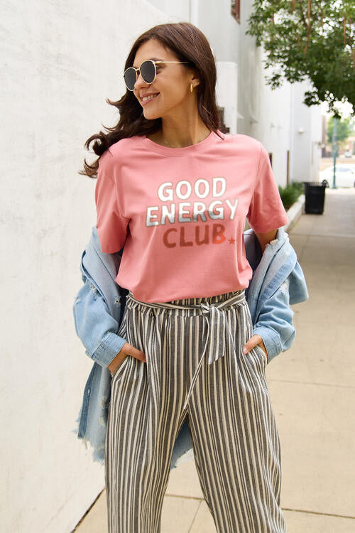 Simply Love GOOD ENERGY CLUB Short Sleeve T-Shirt