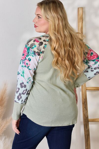 Hailey & Co Printed Round Neck Blouse