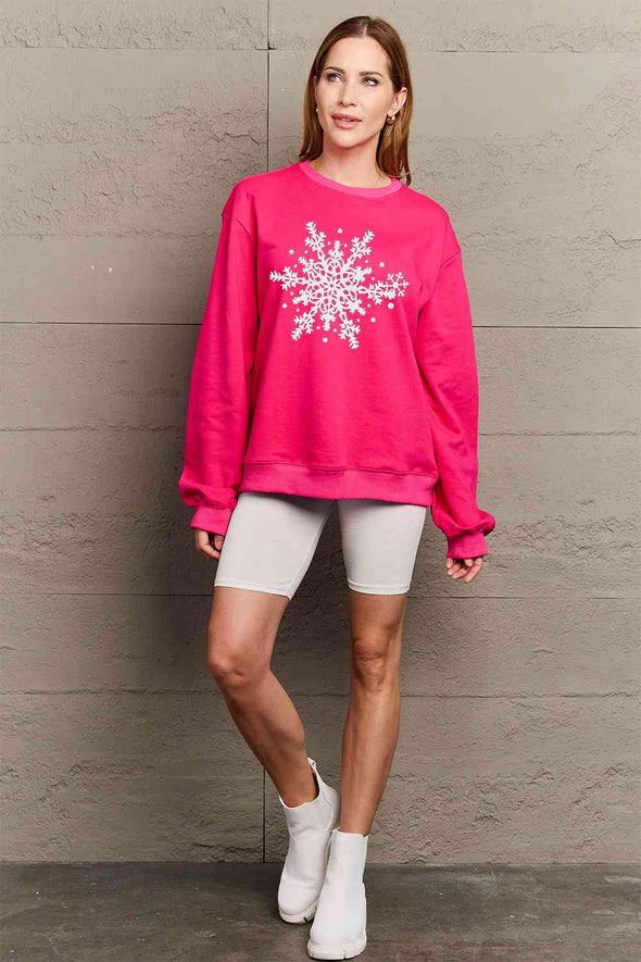 Simply Love Snowflake Graphic Sweatshirt