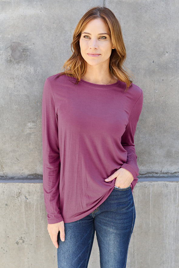 Basic Bae Round Neck Long Sleeve Top