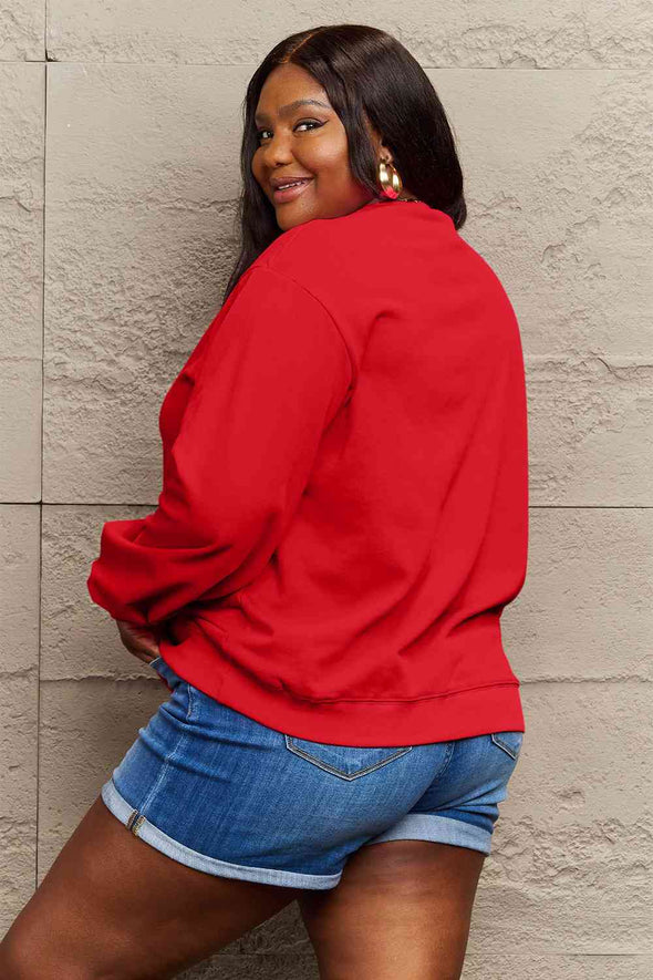 Simply Love HEY SANTA Graphic Sweatshirt