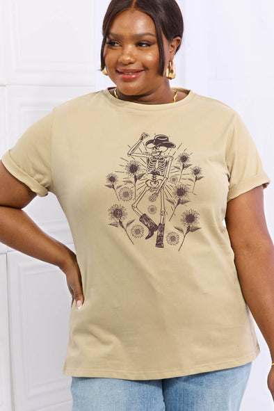 Simply Love Skeleton Graphic Cotton Tee