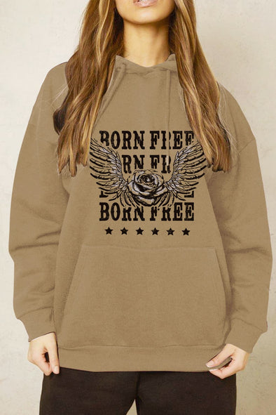 Simply Love BORN FREE Graphic Hoodie