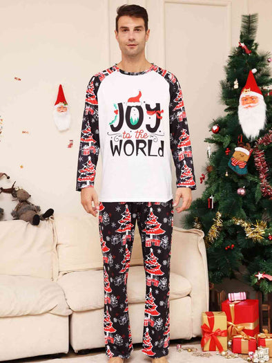 Full Size JOY TO THE WORLD Graphic Two-Piece Set