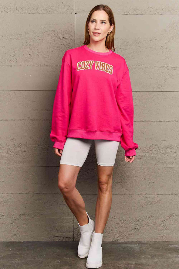 Simply Love COZY VIBES Graphic Sweatshirt