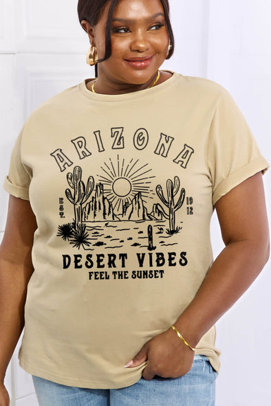 Simply Love ARIZONA DESERT VIBES FEEL THE SUNSET Graphic Cotton Tee