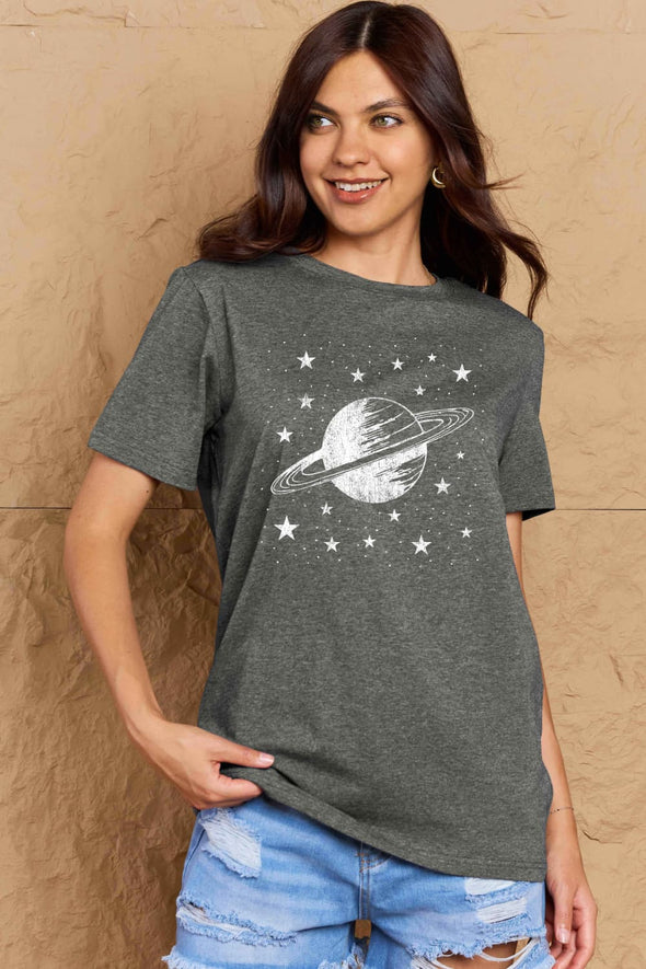 Simply Love Planet Graphic Cotton T-Shirt