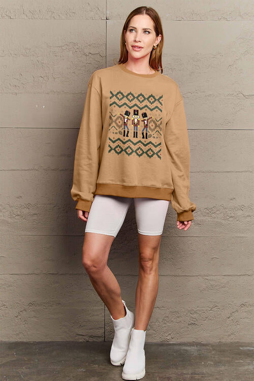 Simply Love Nutcracker Graphic Long Sleeve Sweatshirt