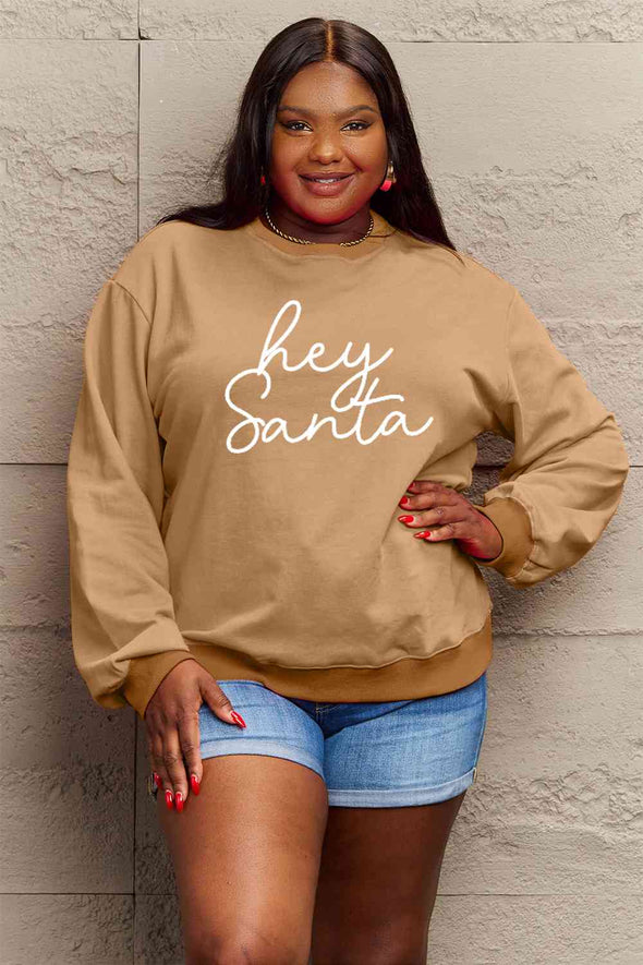 Simply Love HEY SANTA Graphic Sweatshirt