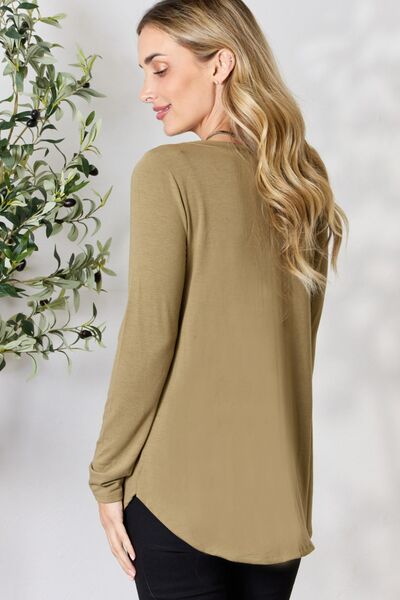 Zenana V-Neck Long Sleeve T-Shirt