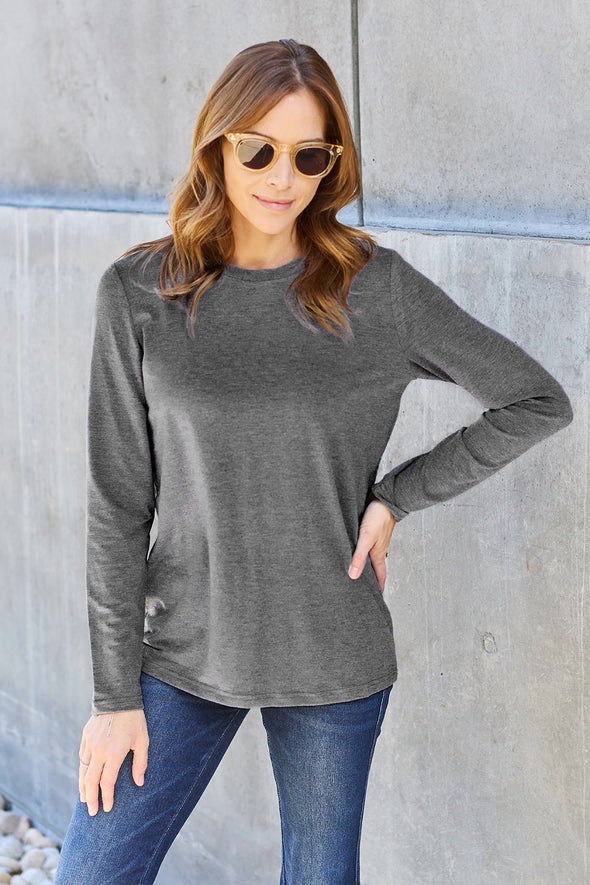 Basic Bae Round Neck Long Sleeve Top