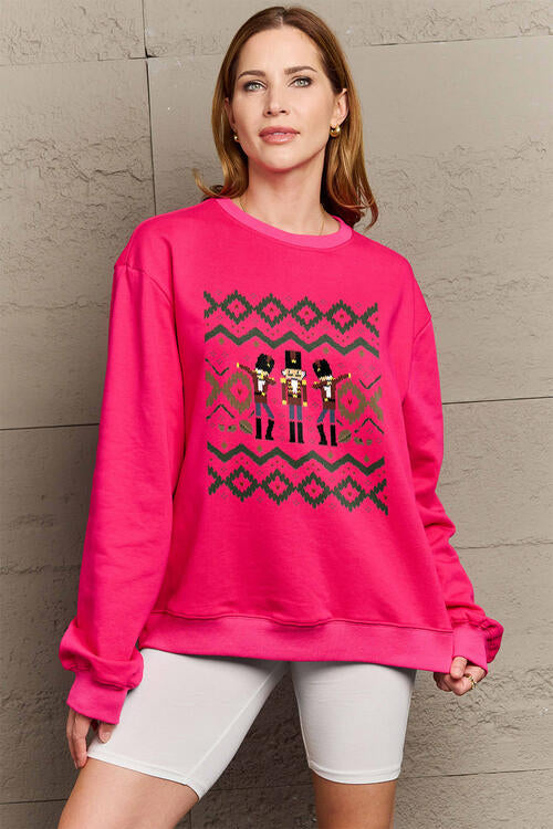 Simply Love Nutcracker Graphic Long Sleeve Sweatshirt