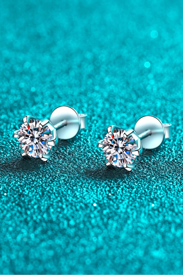 Inlaid Moissanite Stud Earrings