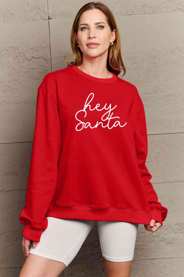 Simply Love HEY SANTA Graphic Sweatshirt