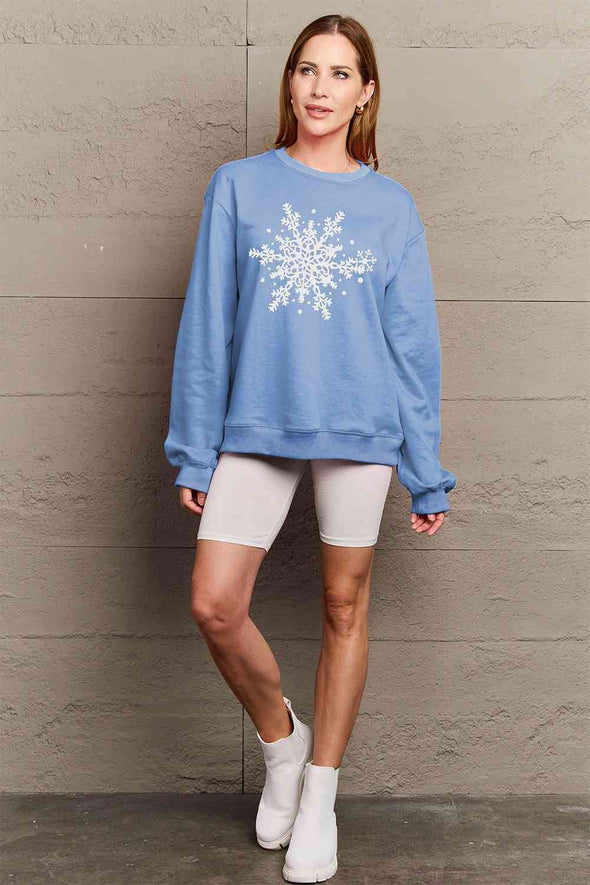 Simply Love Snowflake Graphic Sweatshirt