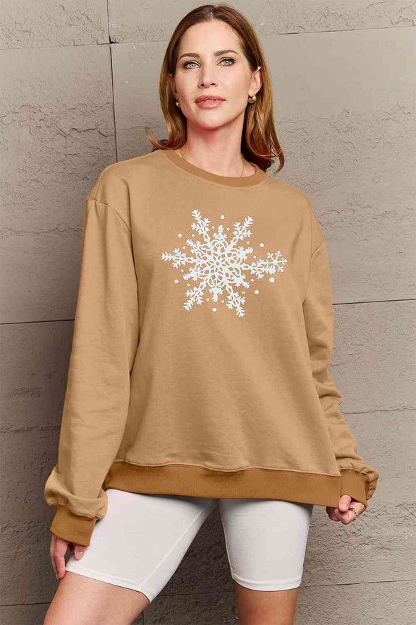 Simply Love Snowflake Graphic Sweatshirt