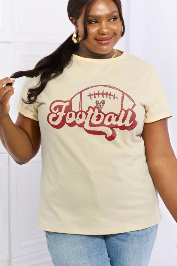Simply Love FOOTBALL Graphic Cotton Tee