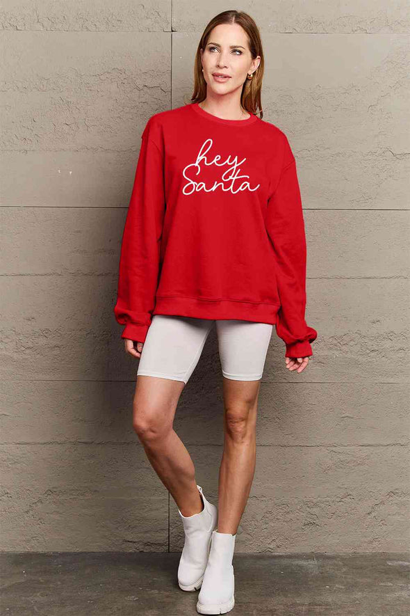 Simply Love HEY SANTA Graphic Sweatshirt