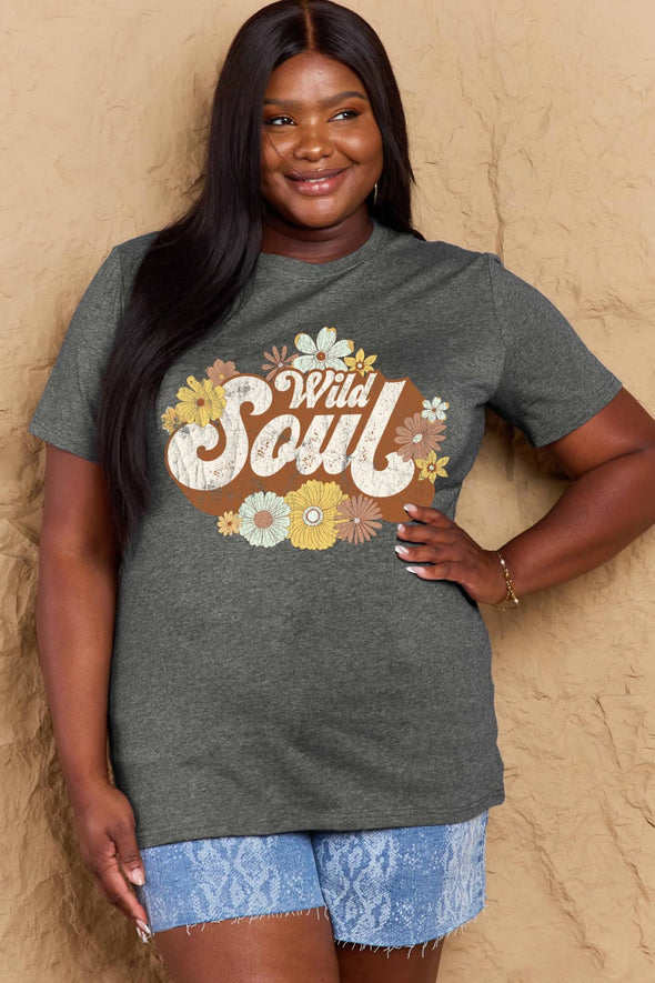 Simply Love WILD SOUL Graphic Cotton T-Shirt