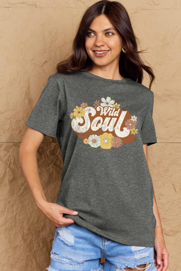 Simply Love WILD SOUL Graphic Cotton T-Shirt