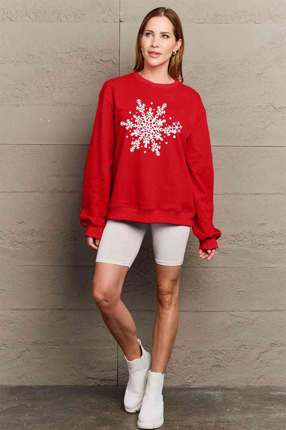 Simply Love Snowflake Graphic Sweatshirt