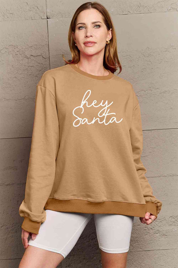 Simply Love HEY SANTA Graphic Sweatshirt