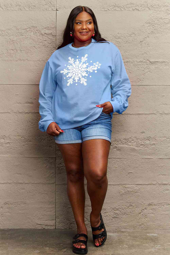 Simply Love Snowflake Graphic Sweatshirt