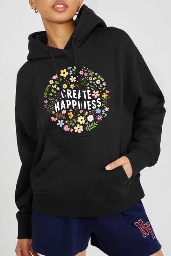 Simply Love CREATE HAPPINESS Graphic Hoodie