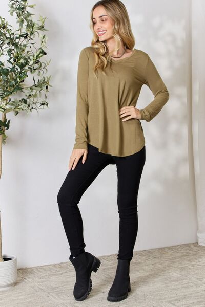 Zenana V-Neck Long Sleeve T-Shirt