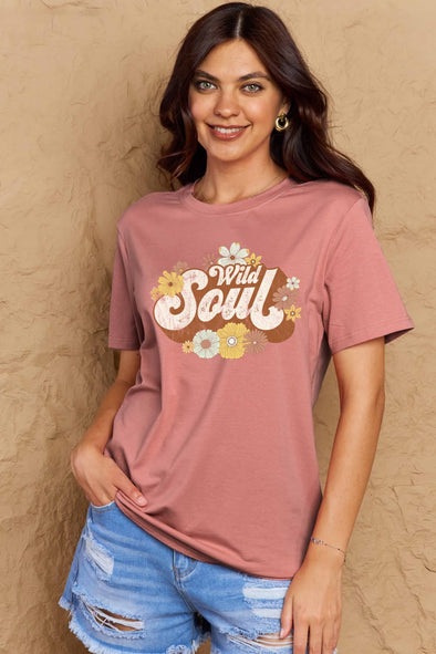 Simply Love WILD SOUL Graphic Cotton T-Shirt