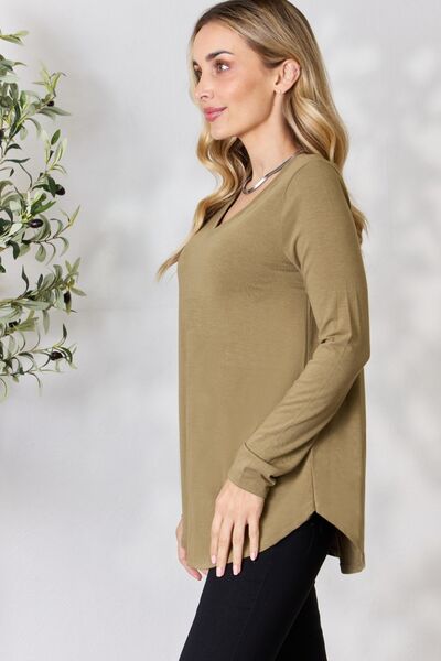 Zenana V-Neck Long Sleeve T-Shirt