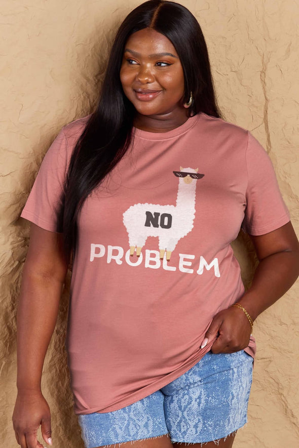 Simply Love NO PROBLEM Graphic Cotton Tee