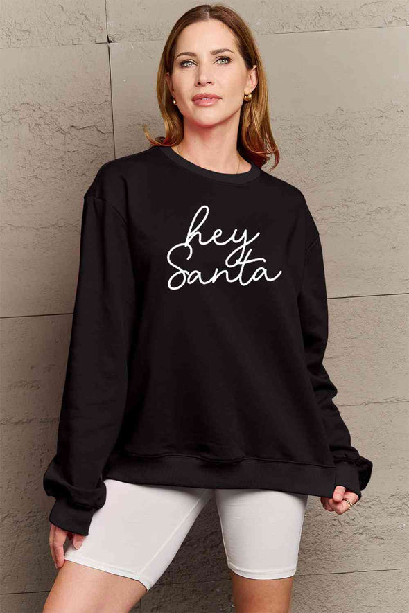 Simply Love HEY SANTA Graphic Sweatshirt