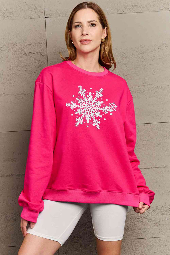 Simply Love Snowflake Graphic Sweatshirt