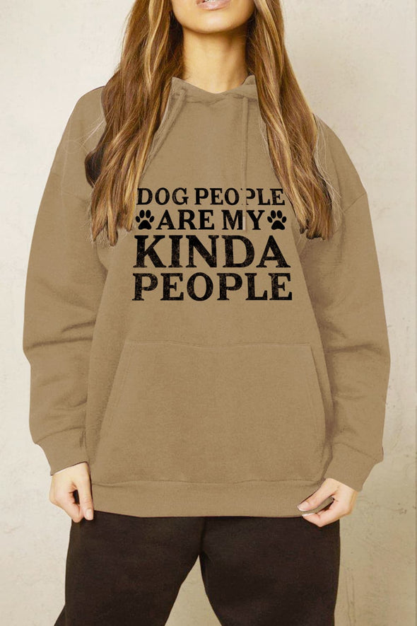 Simply Love Dog Paw Slogan Graphic Hoodie