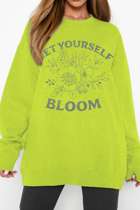 Simply Love LET YOURSELF BLOOM Graphic Sweatshirt