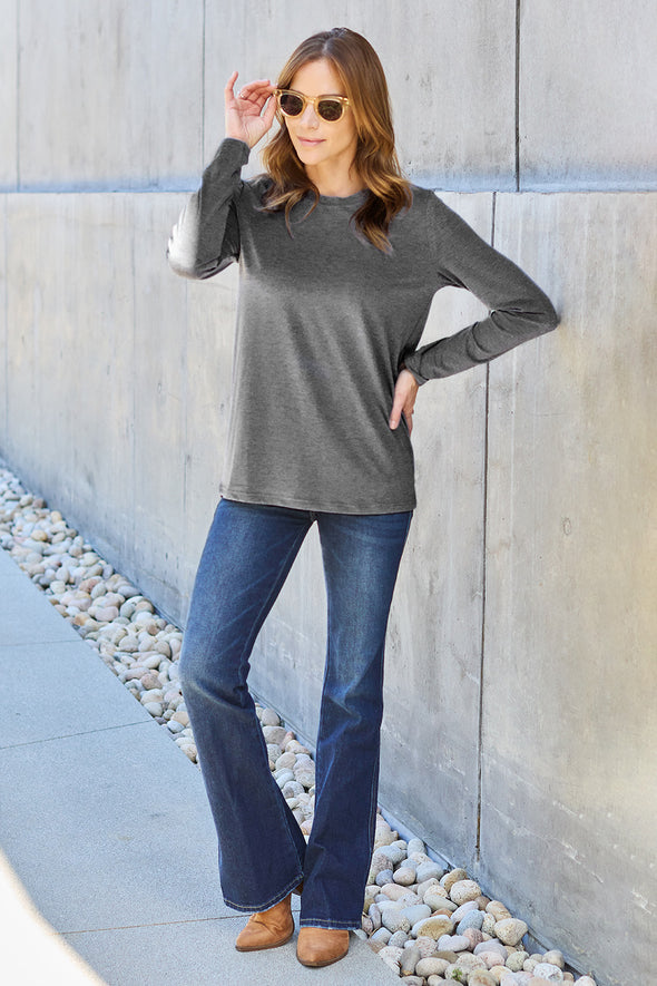 Basic Bae Round Neck Long Sleeve Top
